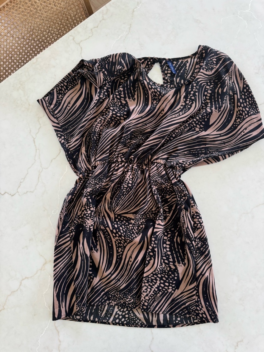 Final Touch Black & Blush Abstract Mini Dress